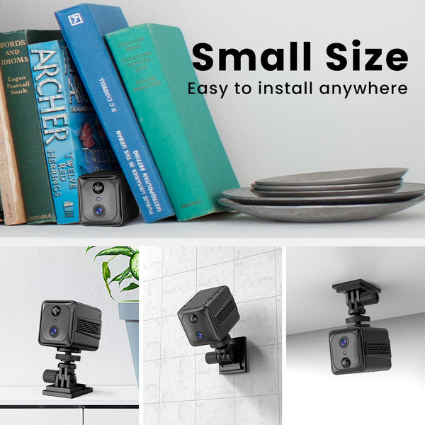 VIDCASTIVE S6 Mini Camera 2.4/5G Dual Band Wi-Fi | 4K Small Wireless Nanny Cam with 2-Way Audio, Night Vision, Motion Detection, and Free Cloud Storage | Portable Indoor Security Camera for Home and Car