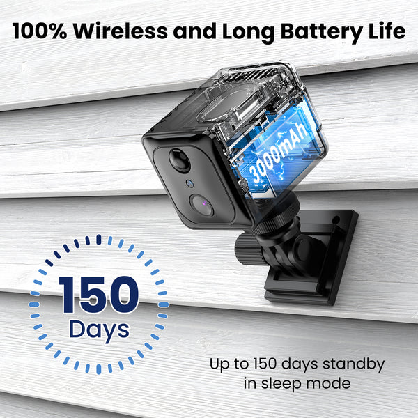 VIDCASTIVE S6 Mini Camera 2.4/5G Dual Band Wi-Fi | 4K Small Wireless Nanny Cam with 2-Way Audio, Night Vision, Motion Detection, and Free Cloud Storage | Portable Indoor Security Camera for Home and Car