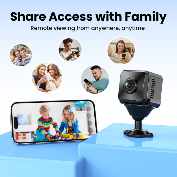 VIDCASTIVE V12 1080P HD Mini Wireless Camera Small WiFi Nanny Cam with Wide Angle View, AI Motion Human Detection, Night Vision, SD & Cloud Storage
