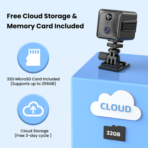 VIDCASTIVE S6 Mini Camera 2.4/5G Dual Band Wi-Fi | 4K Small Wireless Nanny Cam with 2-Way Audio, Night Vision, Motion Detection, and Free Cloud Storage | Portable Indoor Security Camera for Home and Car