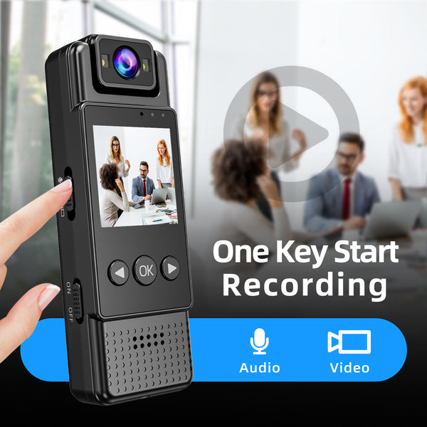 VIDCASTIVE L12 Mini Body Camera | Portable WiFi Body Worn Cam | 1080P HD Video Audio Recorder with 180° Rotatable Lens Night Vision 64GB Memory Card for Law Enforcement Work Daily Use