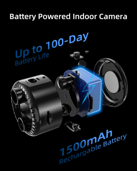 VIDCASTIVE R10 Magnetic Mini Wireless Camera | 4K WiFi Small Nanny Cam | Portable Indoor Video Security Cameras with Up to 100 Days Standby Battery Life, Motion Human Detection, and Night Vision