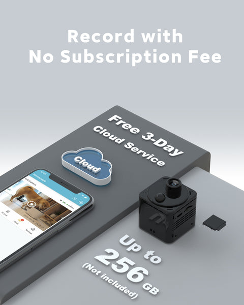 4K Mini Wireless Camera 2.4/5GHz WiFi Nanny Cam with Audio, Phone App, Long-lasting Battery Life, PIR Motion Sensor, Night Vision, Free Cloud Storage, 150° Wide Angle Viewing, AI Human Detection