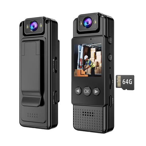 VIDCASTIVE L12 Mini Body Camera | Portable WiFi Body Worn Cam | 1080P HD Video Audio Recorder with 180° Rotatable Lens Night Vision 64GB Memory Card for Law Enforcement Work Daily Use