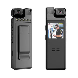 1080P HD Mini Body Camera Portable Small Body Worn Cam Wearable Pocket Video Recorder with 180° Rotatable Lens, 1.3" LCD, Night Vision for Security Guard, Law Enforcement, Built-in 64G Memory Card