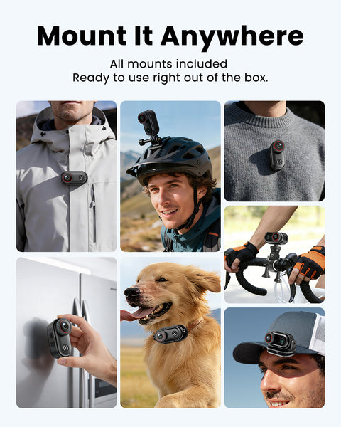 VIDCASTIVE L20 4K Mini Body Camera | Wearable POV Action Cam with Audio and Video Recording, 1.47" Screen, 150-Min Battery, Magnetic & Clip Mount – Thumb-Size Sports Camera for Work, Travel, Pets and More (64 GB)