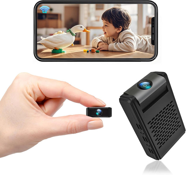 VIDCASTIVE 4K WiFi Mini Camera with 180° Rotatable Lens, Magnetic Wireless Security Camera, AI Motion Detection, Instant App Alerts, Night Vision, Remote Live View, Cloud & 256GB SD Storage