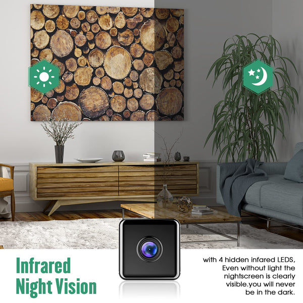 W10 720P Mini Wireless Camera WiFi Nanny Cam with Smart Motion Detection, Night Vision, and Portable Design for Home Security