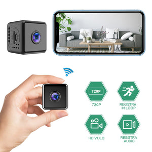 W10 720P Mini Wireless Camera WiFi Nanny Cam with Smart Motion Detection, Night Vision, and Portable Design for Home Security