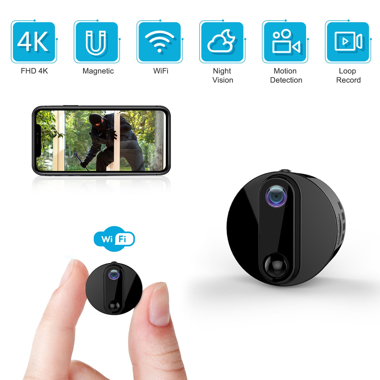 HD 1080P Mini Camera, Wireless WiFi Camera Night Vision Portable Motion  Detection Loop Recording Security Camera Small Video Recorder Real-Time for
