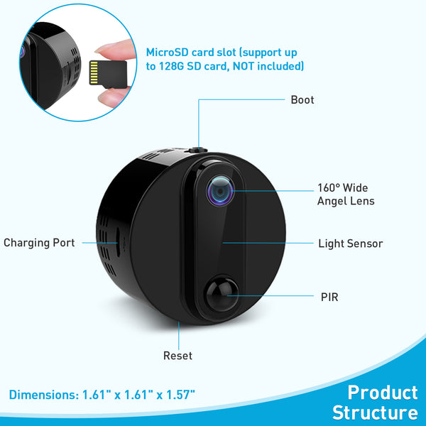 R6 FHD 1080P Low-Power WiFi Mini Spy Camera with Audio